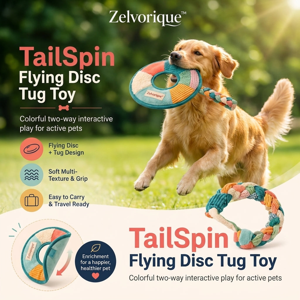 Zelvorique™ TailSpin Flying Disc Tug Toy