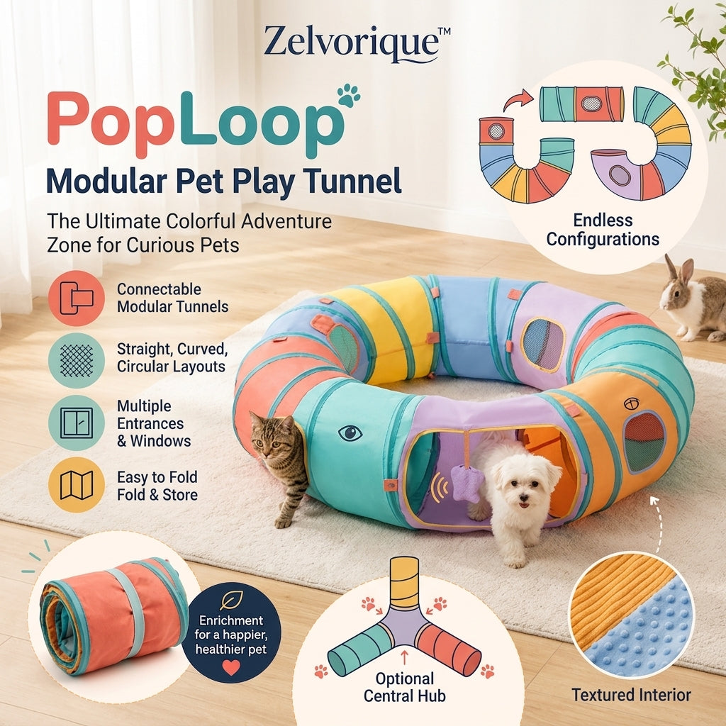 Zelvorique™ PopLoop Modular Pet Play Tunnel
